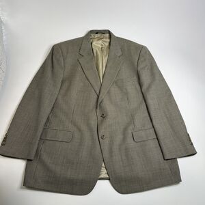 Brooks Brothers Blazer 48R 100% Wool Ivory Black Houndstooth Sport Coat